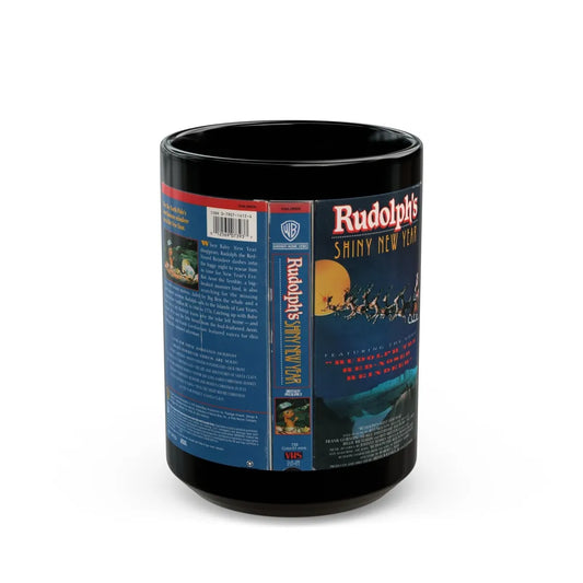 RUDOLPHS SHINY NEW YEAR (VHS COVER) - Black Coffee Mug-15oz-Go Mug Yourself