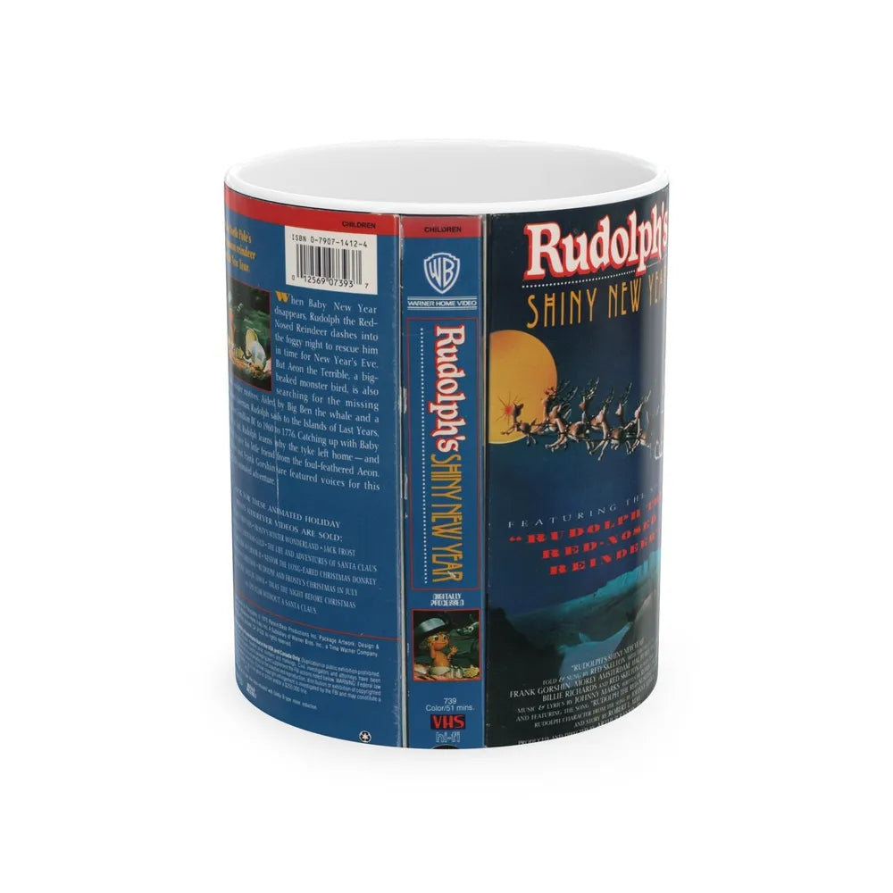 RUDOLPHS SHINY NEW YEAR (VHS COVER) - White Coffee Mug-11oz-Go Mug Yourself