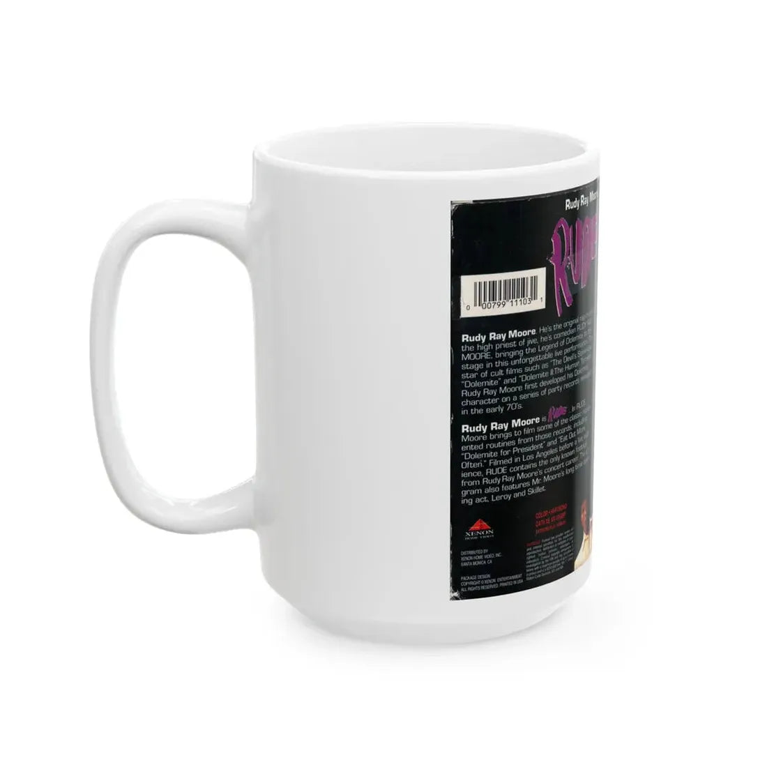 RUDY RAY MOORE RUDE (VHS COVER) - White Coffee Mug - Go Mug Yourself