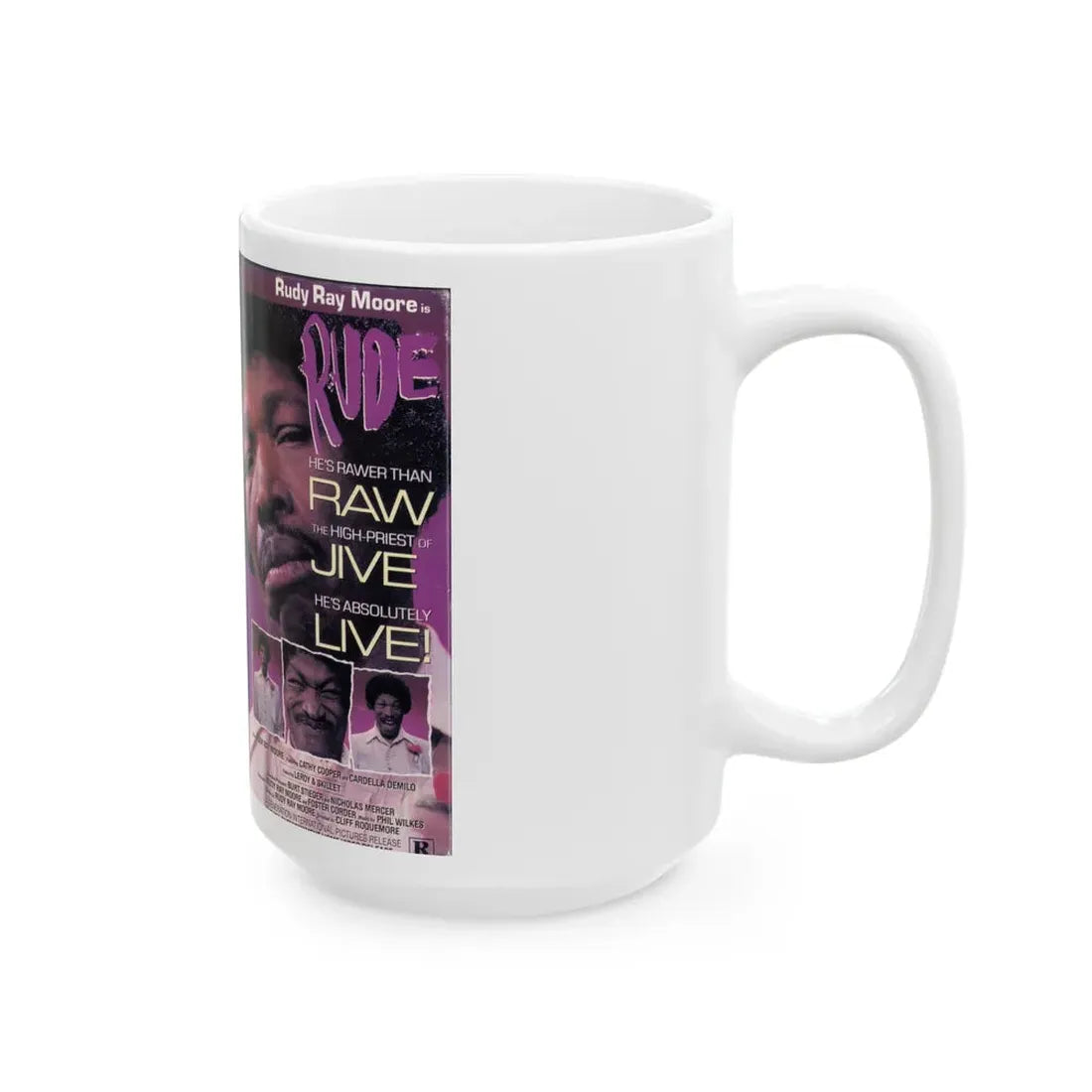 RUDY RAY MOORE RUDE (VHS COVER) - White Coffee Mug - Go Mug Yourself