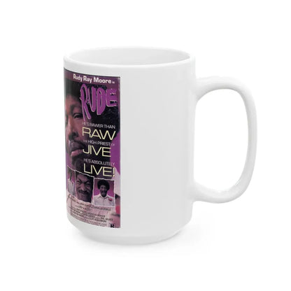 RUDY RAY MOORE RUDE (VHS COVER) - White Coffee Mug - Go Mug Yourself
