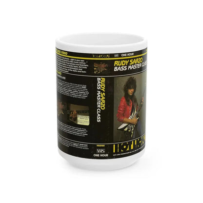 RUDY SARZO BASS MASTER CLASS (VHS COVER) - White Coffee Mug 15oz - Go Mug Yourself