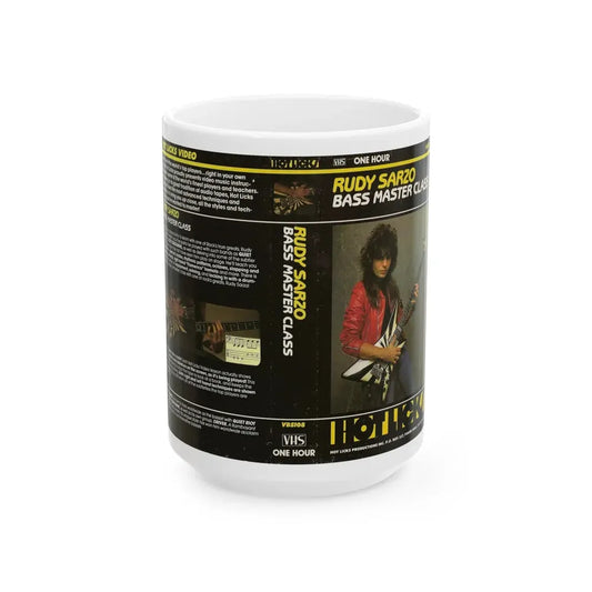 RUDY SARZO BASS MASTER CLASS (VHS COVER) - White Coffee Mug 15oz - Go Mug Yourself