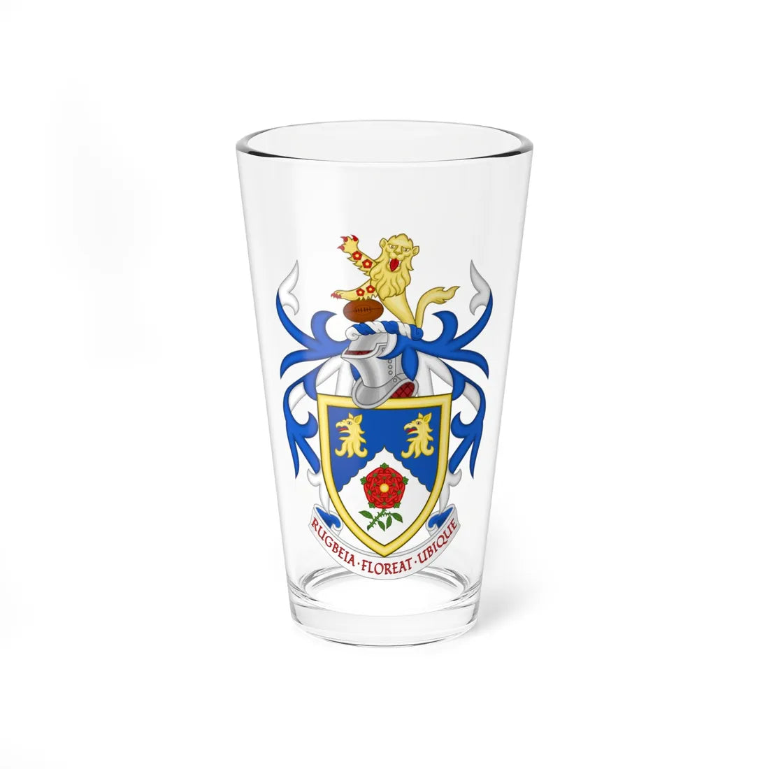 Rugby Football Union Coat of Arms (England) (Coat of Arms) Pint Glass 16oz 16oz - Go Mug Yourself