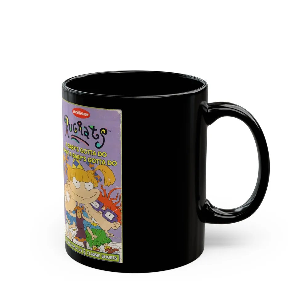 RUGRATS A BABYS GOTTA DO WHAT A BABYS GOTTA DO (VHS COVER) - Black Coffee Mug-Go Mug Yourself