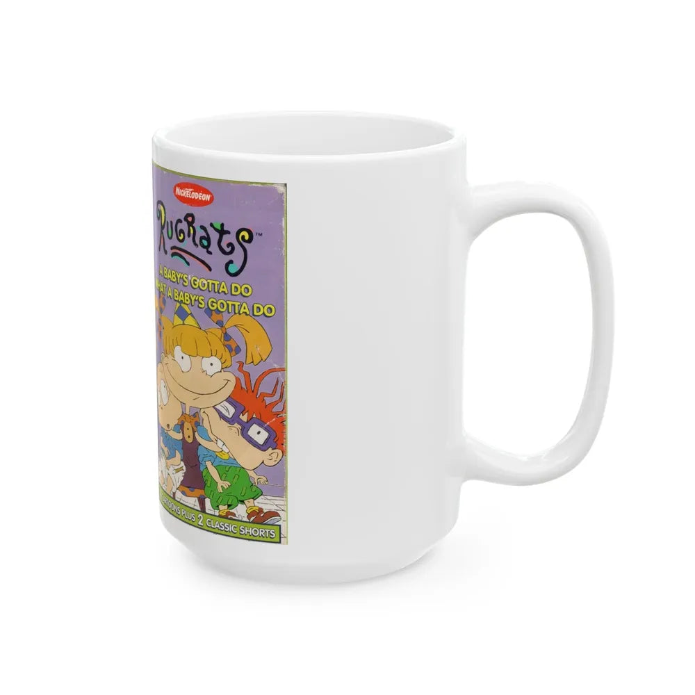 RUGRATS A BABYS GOTTA DO WHAT A BABYS GOTTA DO (VHS COVER) - White Coffee Mug-Go Mug Yourself