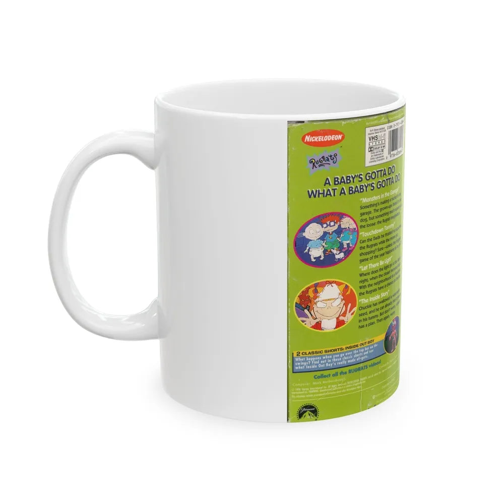 RUGRATS A BABYS GOTTA DO WHAT A BABYS GOTTA DO (VHS COVER) - White Coffee Mug-Go Mug Yourself