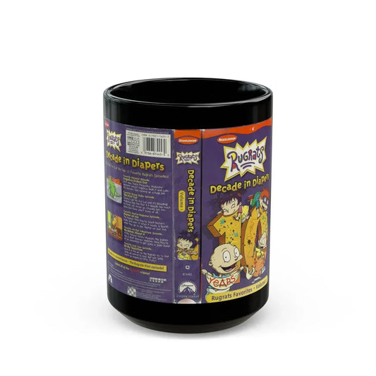 RUGRATS DECADE IN DIAPERS NICKELODEON (VHS COVER) - Black Coffee Mug 15oz - Go Mug Yourself
