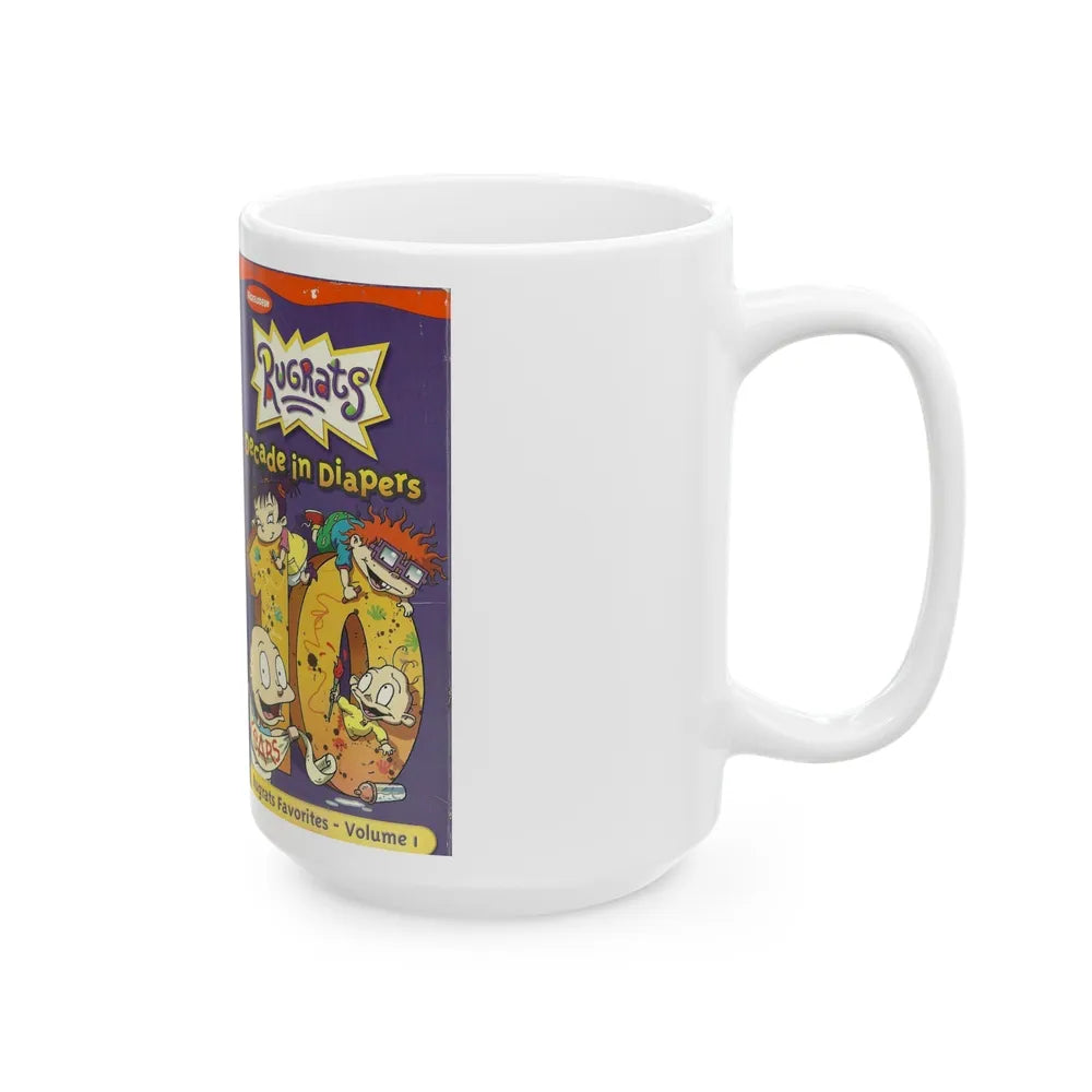 RUGRATS DECADE IN DIAPERS NICKELODEON (VHS COVER) - White Coffee Mug-Go Mug Yourself