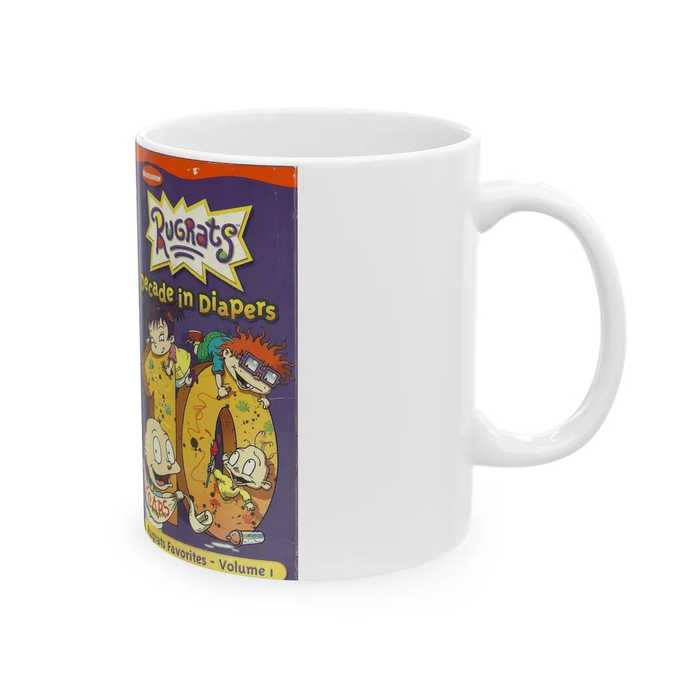 RUGRATS DECADE IN DIAPERS NICKELODEON (VHS COVER) - White Coffee Mug-Go Mug Yourself