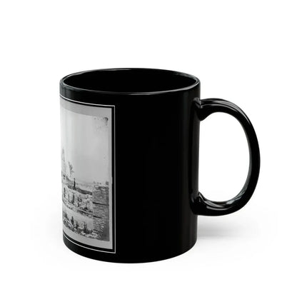 Ruins At Hampton, Virginia Showing Chimneys, And Man Standing (U.S. Civil War) Black Coffee Mug - Go Mug Yourself