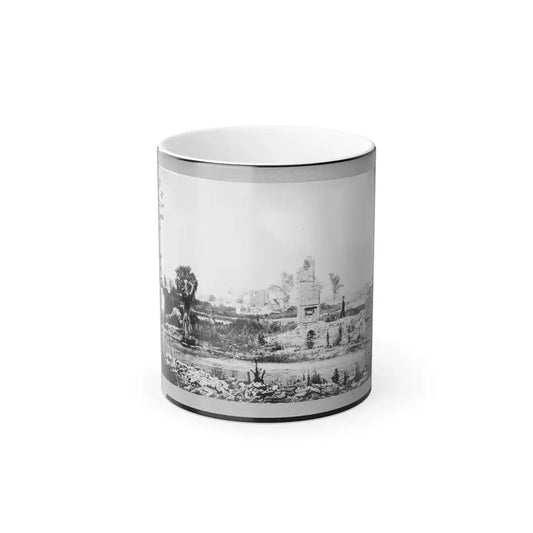 Ruins at Hampton, Virginia Showing Chimneys, and Man Standing (U.S. Civil War) Color Changing Coffee Mug 11oz Default Title 11oz - Go Mug Yourself