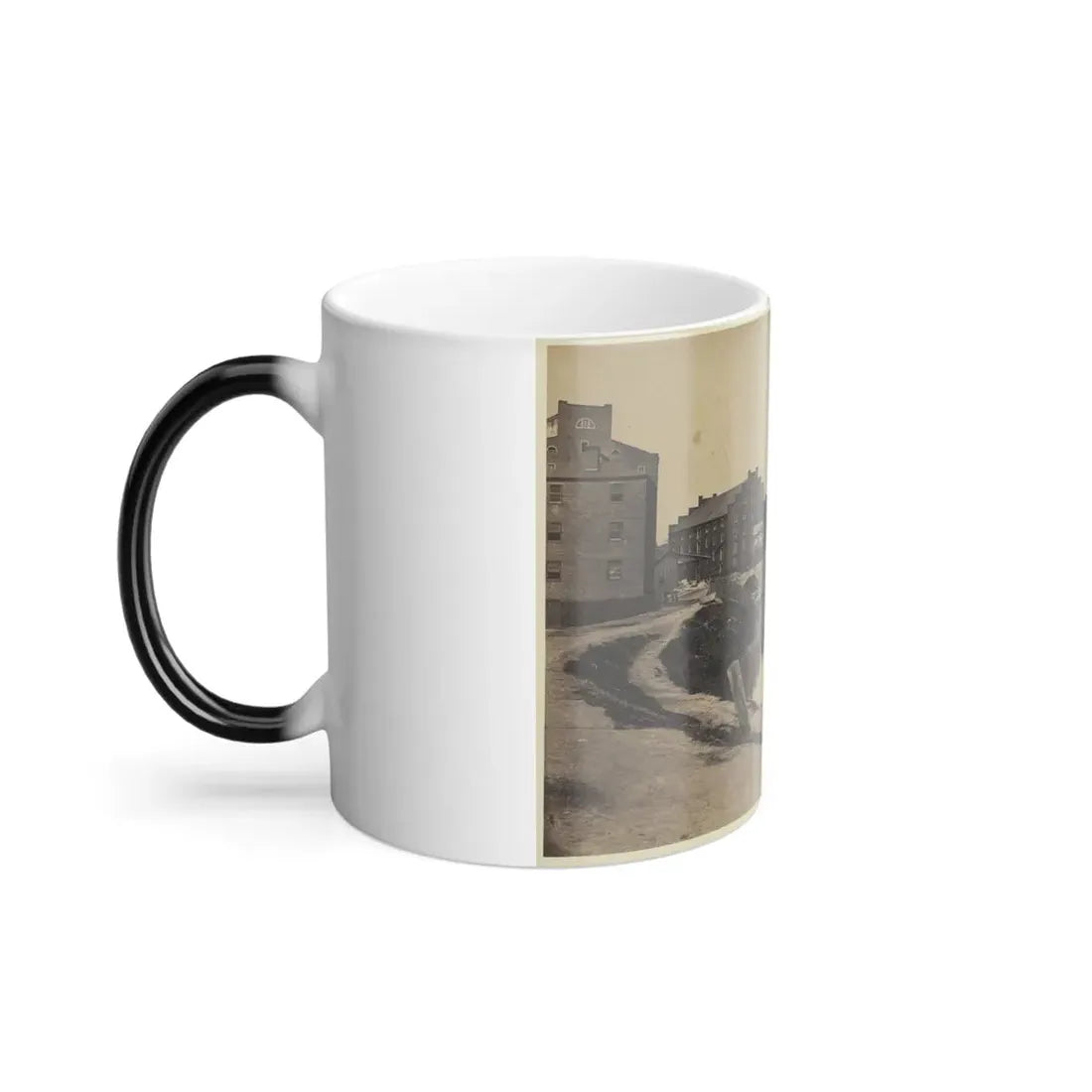 Ruins at Richmond, Va., Canal in Foreground, Ruins in Background (U.S. Civil War) Color Changing Coffee Mug 11oz - Go Mug Yourself