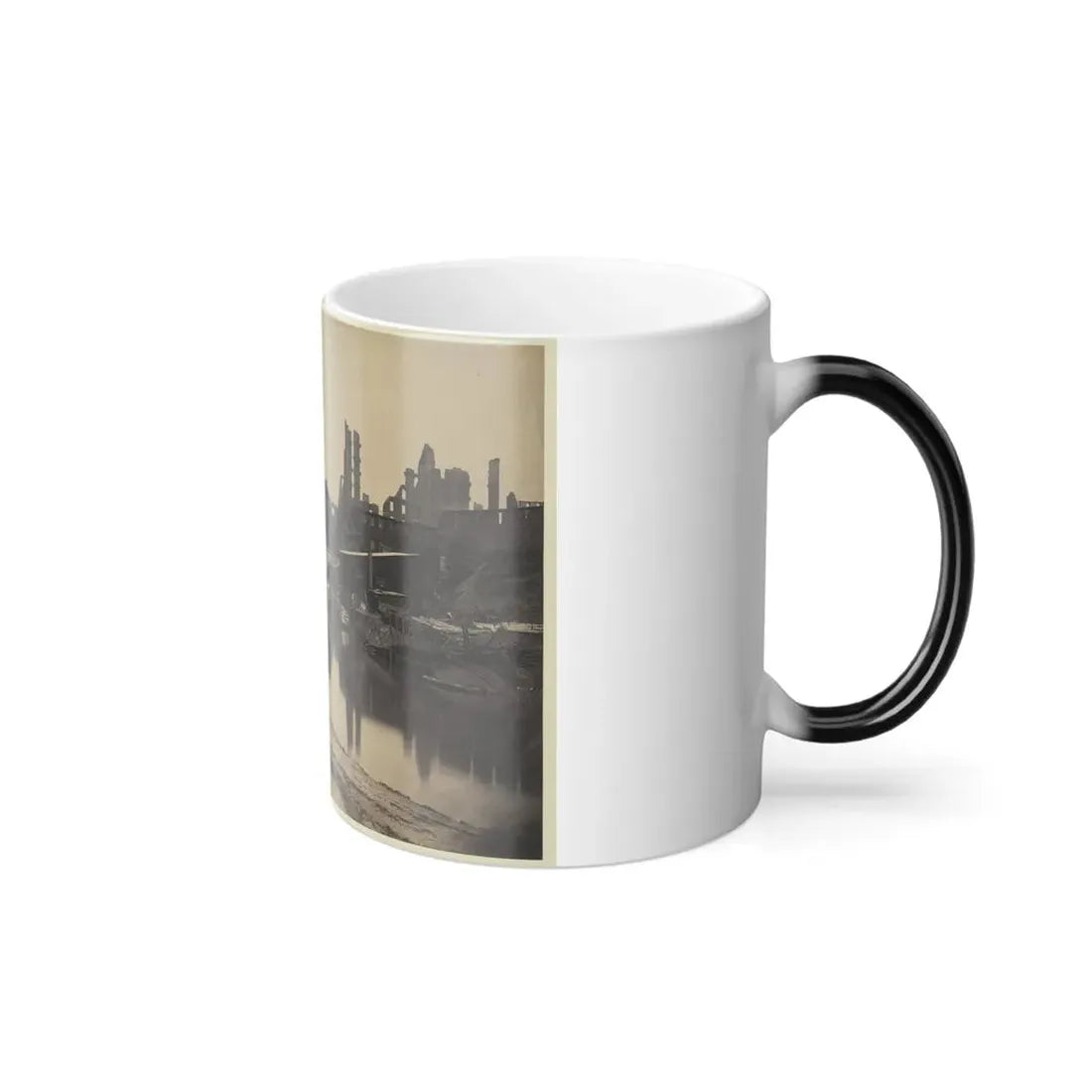 Ruins at Richmond, Va., Canal in Foreground, Ruins in Background (U.S. Civil War) Color Changing Coffee Mug 11oz - Go Mug Yourself