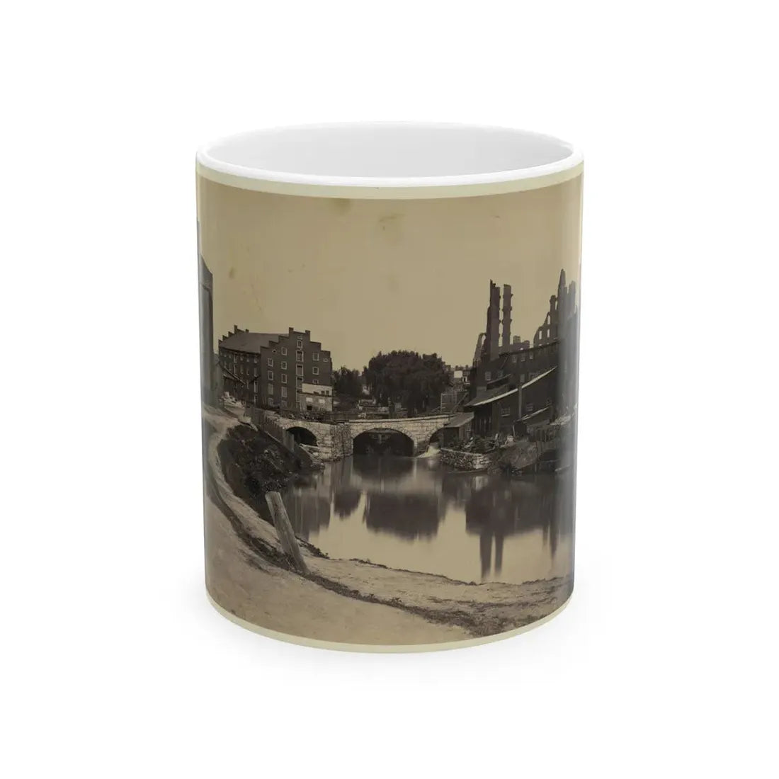 Ruins At Richmond, Va., Canal In Foreground, Ruins In Background (U.S. Civil War) White Coffee Mug 11oz - Go Mug Yourself