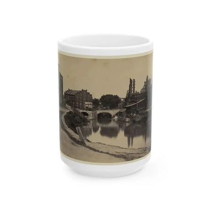 Ruins At Richmond, Va., Canal In Foreground, Ruins In Background (U.S. Civil War) White Coffee Mug 15oz - Go Mug Yourself