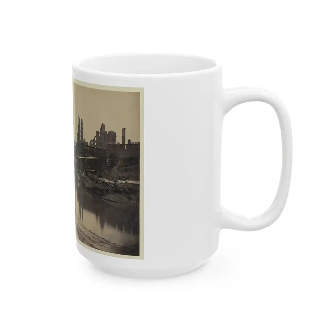 Ruins At Richmond, Va., Canal In Foreground, Ruins In Background (U.S. Civil War) White Coffee Mug - Go Mug Yourself