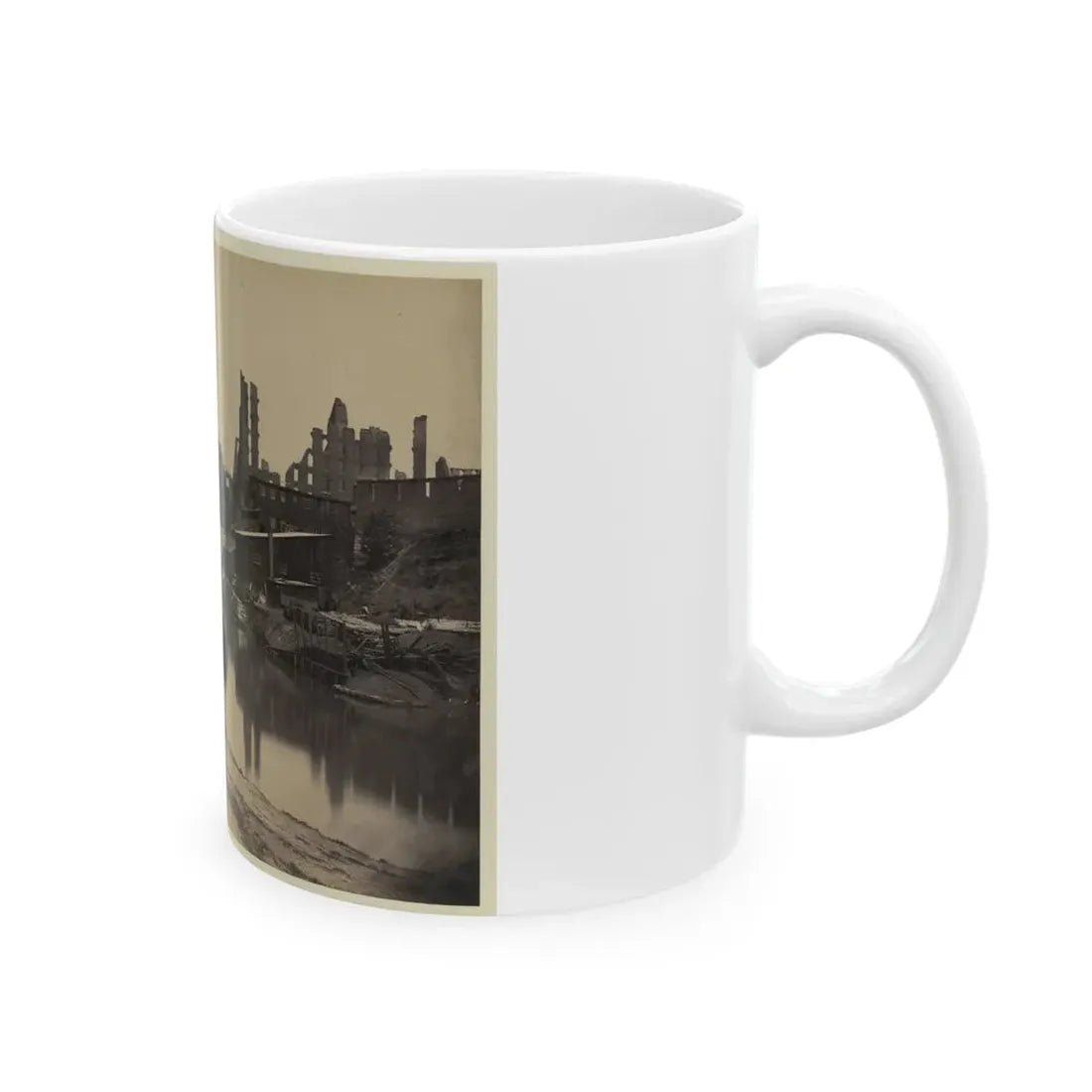 Ruins At Richmond, Va., Canal In Foreground, Ruins In Background (U.S. Civil War) White Coffee Mug - Go Mug Yourself