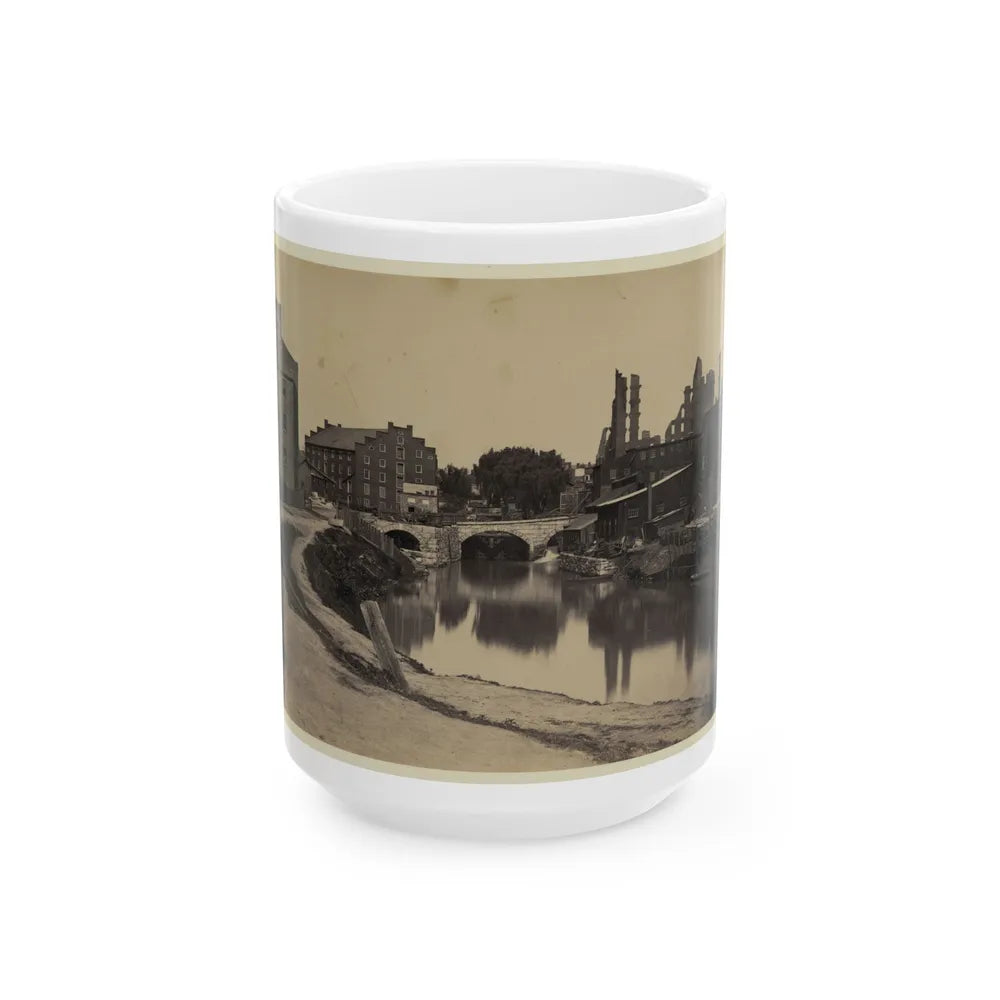 Ruins At Richmond, Va., Canal In Foreground, Ruins In Background (U.S. Civil War) White Coffee Mug-15oz-Go Mug Yourself