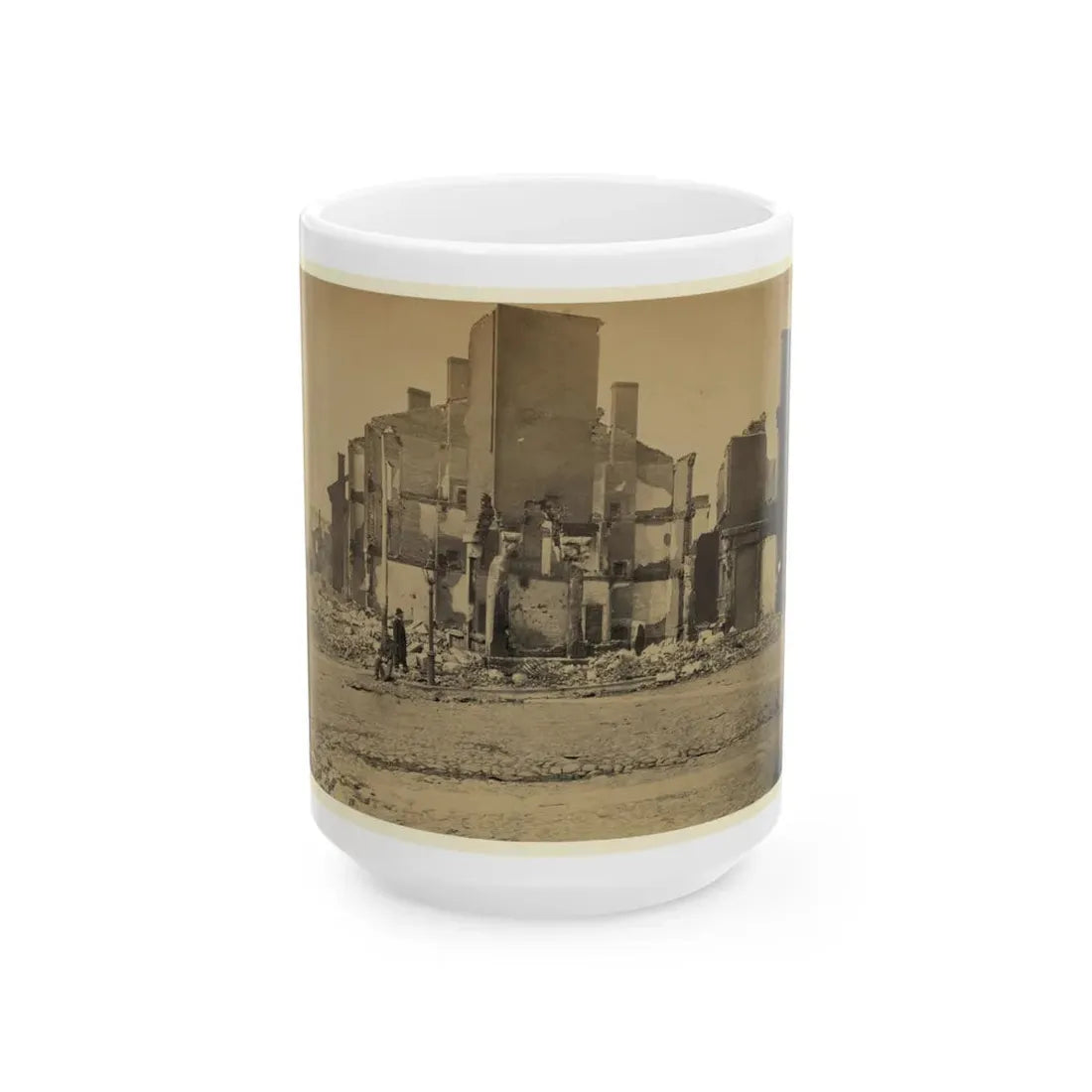 Ruins In Richmond, Va. (U.S. Civil War) White Coffee Mug 15oz - Go Mug Yourself