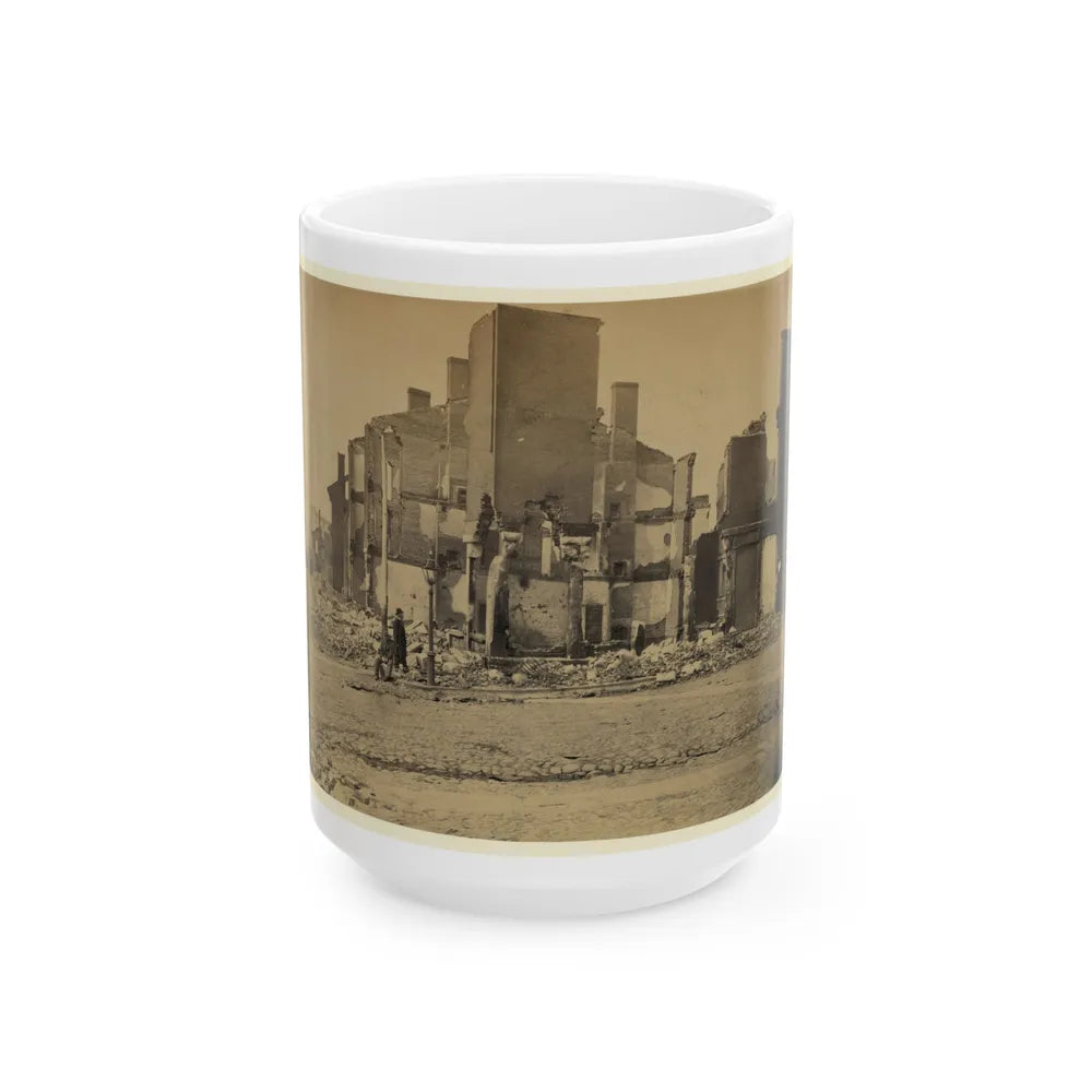 Ruins In Richmond, Va. (U.S. Civil War) White Coffee Mug-15oz-Go Mug Yourself