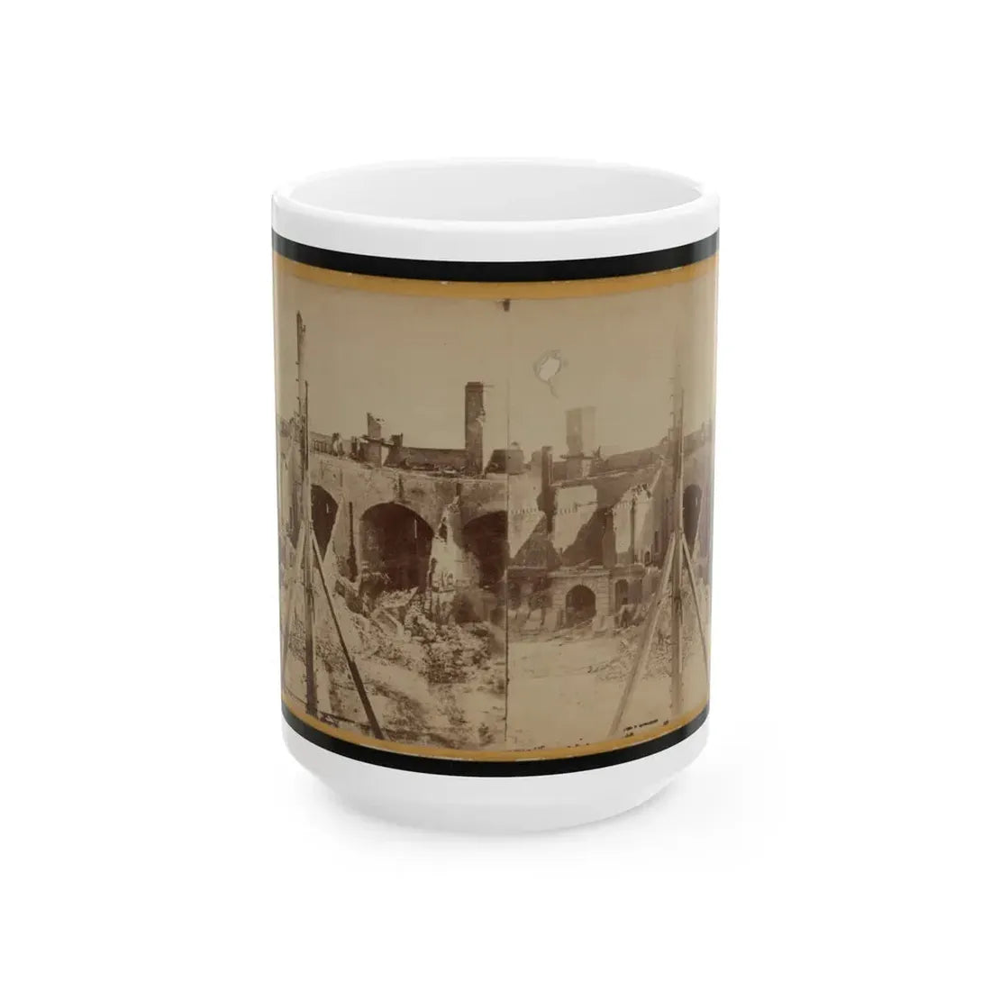 Ruins Of Fort Sumter, Charleston Harbor, S.C. (U.S. Civil War) White Coffee Mug 15oz - Go Mug Yourself