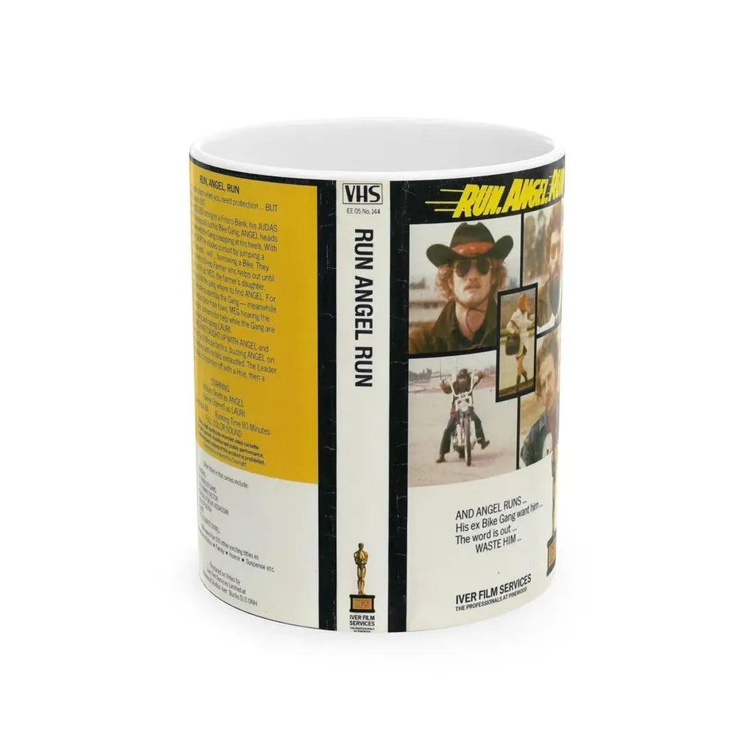 RUN ANGEL RUN (VHS COVER) - White Coffee Mug 11oz - Go Mug Yourself