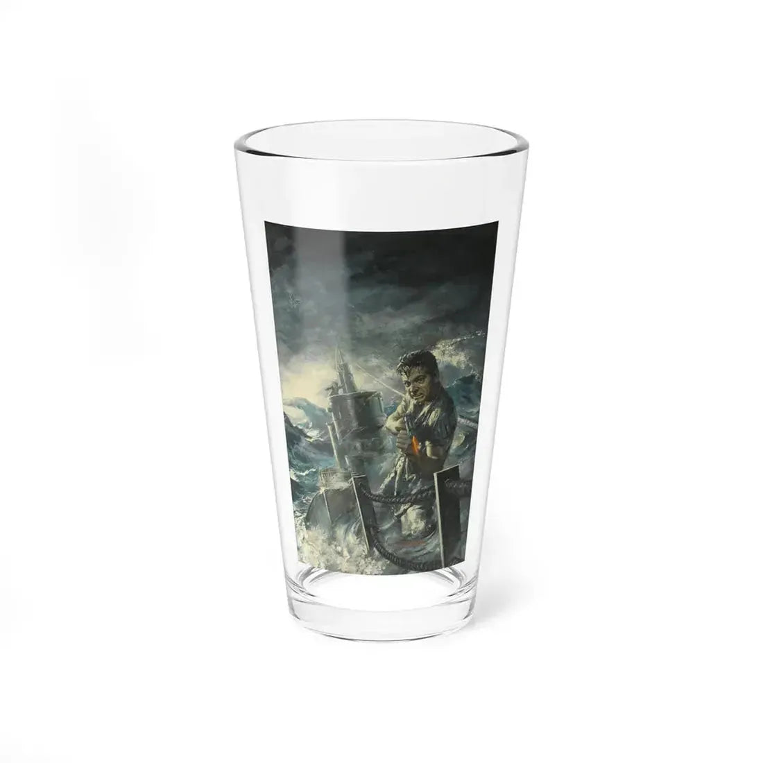 Run Silent, Run Deep (Burt Lancaster) illustration, c. 1958 (Magazine Illustration) Pint Glass 16oz 16oz - Go Mug Yourself