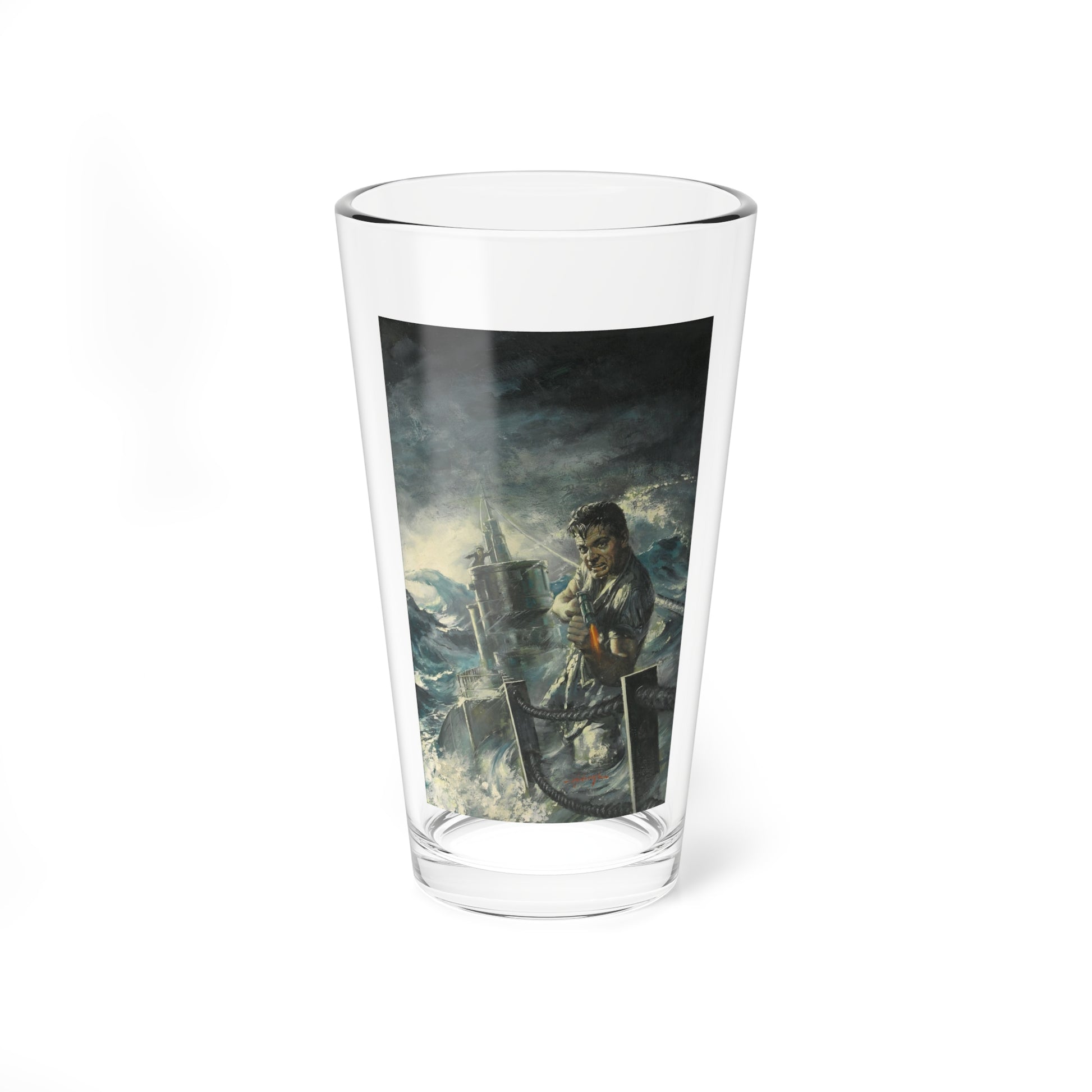 Run Silent, Run Deep (Burt Lancaster) illustration, c. 1958 (Magazine Illustration) Pint Glass 16oz-16oz-Go Mug Yourself