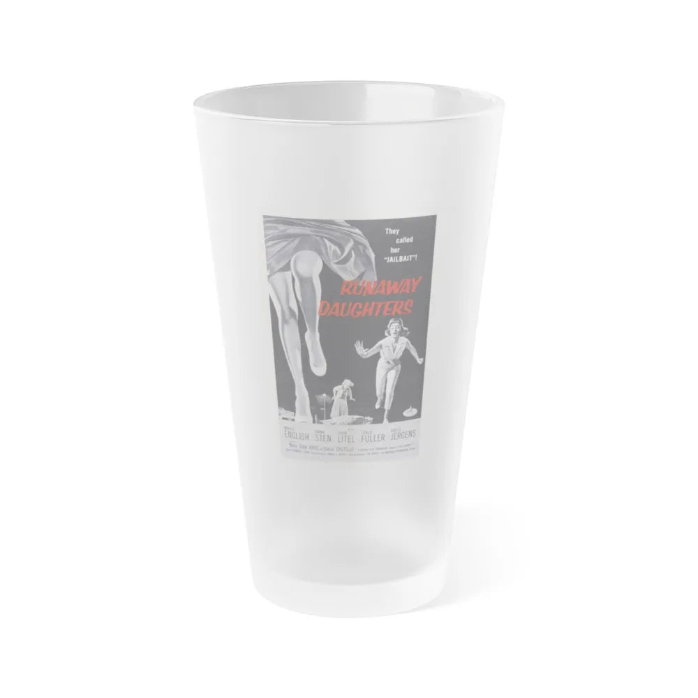 RUNAWAY DAUGHTERS 1956 Movie Poster - Frosted Pint Glass 16oz-16oz-Frosted-Go Mug Yourself