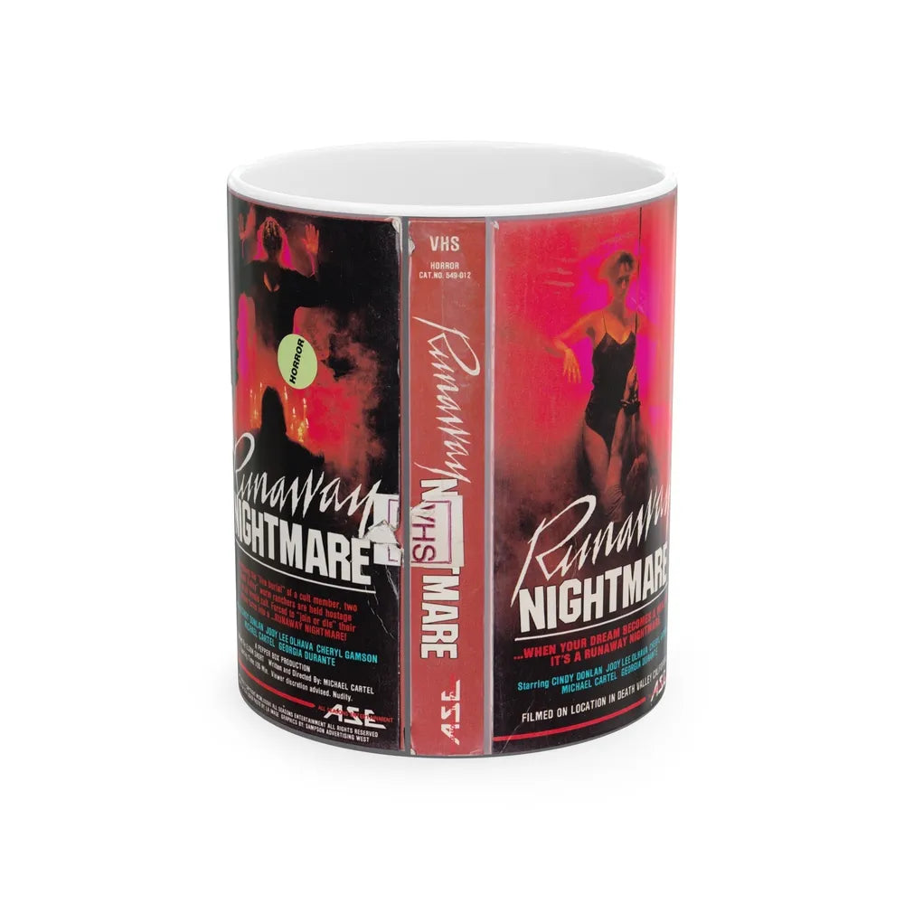 RUNAWAY NIGHTMARE (VHS COVER) - White Coffee Mug-11oz-Go Mug Yourself