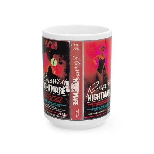 RUNAWAY NIGHTMARE (VHS COVER) - White Coffee Mug-15oz-Go Mug Yourself