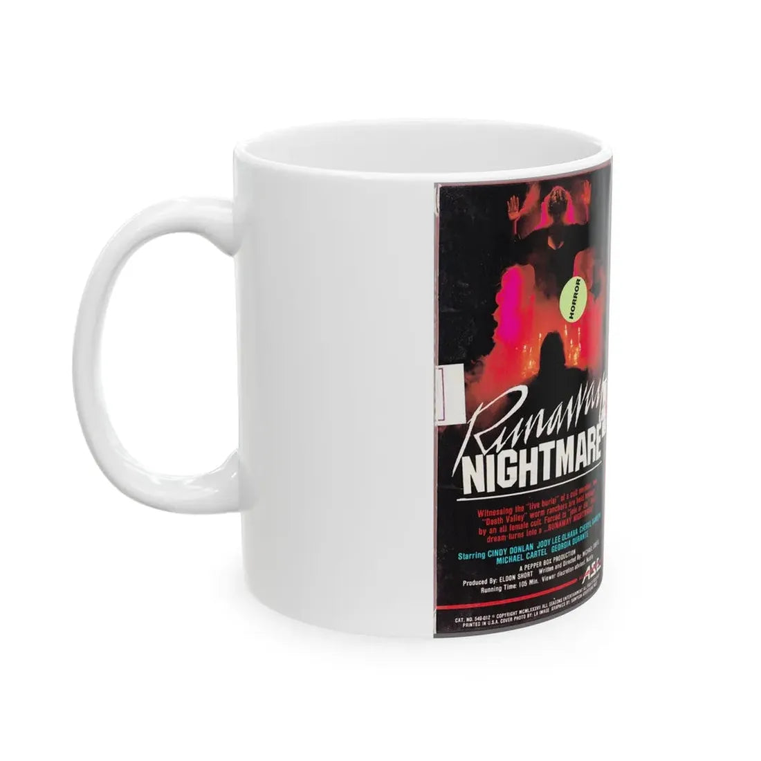 RUNAWAY NIGHTMARE (VHS COVER) - White Coffee Mug - Go Mug Yourself