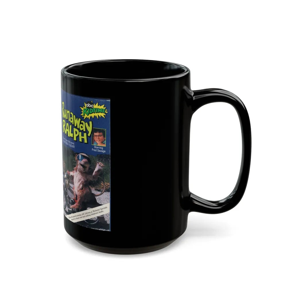 RUNAWAY RALPH ABC KIDTIME (VHS COVER) - Black Coffee Mug-Go Mug Yourself