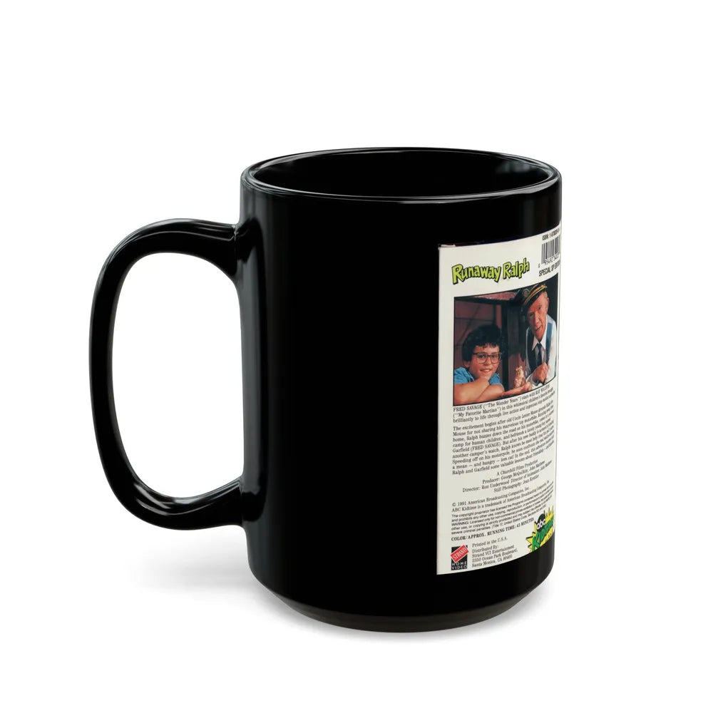 RUNAWAY RALPH ABC KIDTIME (VHS COVER) - Black Coffee Mug-Go Mug Yourself