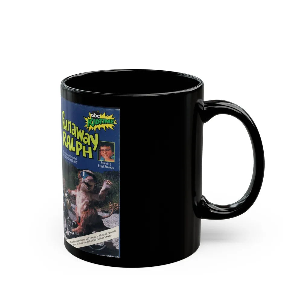 RUNAWAY RALPH ABC KIDTIME (VHS COVER) - Black Coffee Mug-Go Mug Yourself