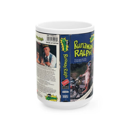 RUNAWAY RALPH ABC KIDTIME (VHS COVER) - White Coffee Mug-15oz-Go Mug Yourself