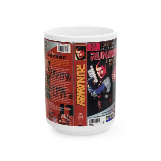 RUNAWAY (VHS COVER) - White Coffee Mug 15oz - Go Mug Yourself