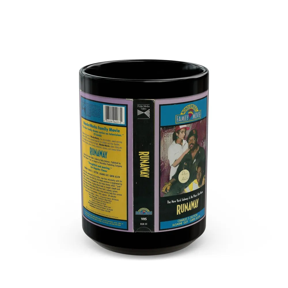 RUNAWAY WONDERWORKS FAMILY MOVIE (VHS COVER) - Black Coffee Mug-15oz-Go Mug Yourself