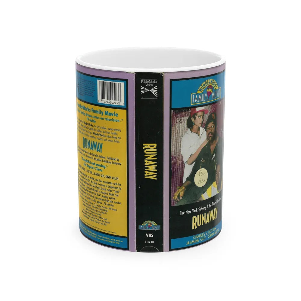 RUNAWAY WONDERWORKS FAMILY MOVIE (VHS COVER) - White Coffee Mug-11oz-Go Mug Yourself