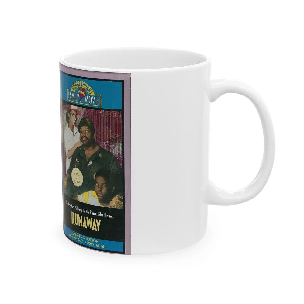 RUNAWAY WONDERWORKS FAMILY MOVIE (VHS COVER) - White Coffee Mug-Go Mug Yourself