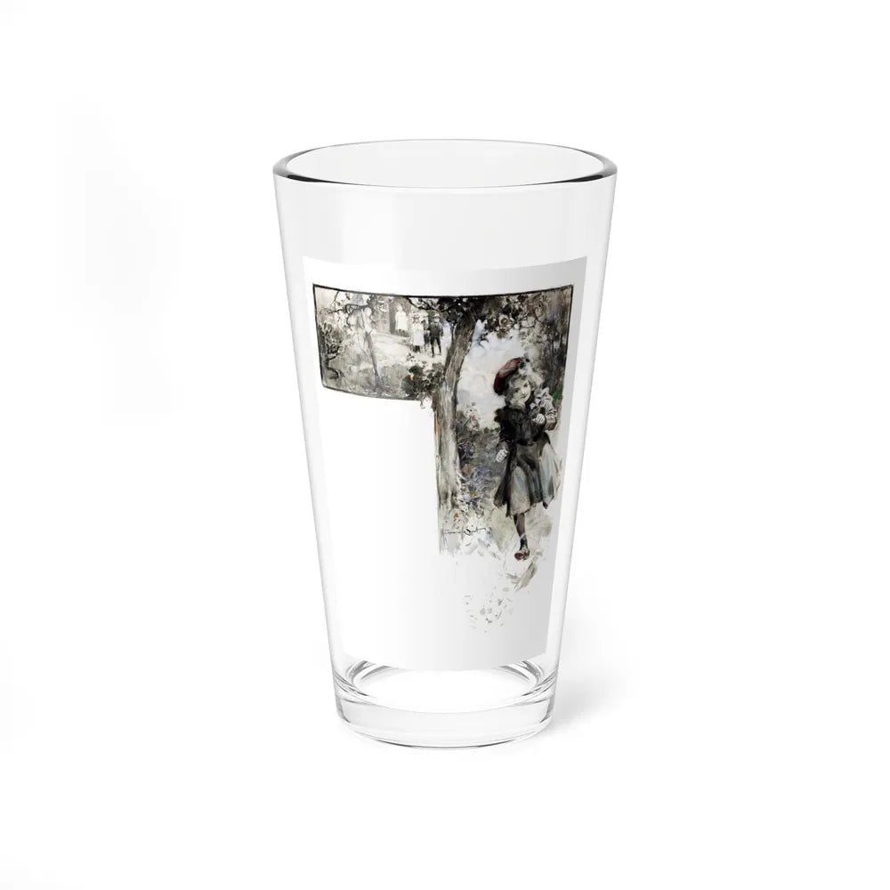 Running Girl, magazine illustration (Magazine Illustration) Pint Glass 16oz-16oz-Go Mug Yourself