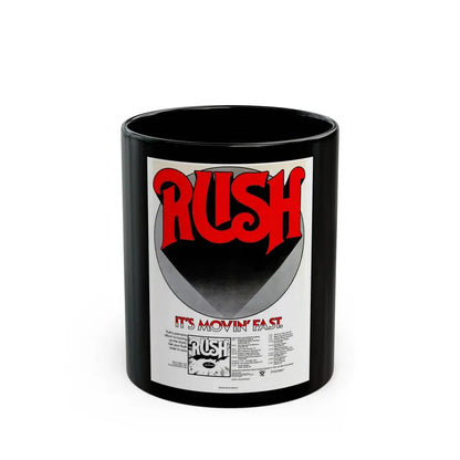 Rush - First Album 1974 (Music Poster) Black Coffee Mug 11oz - Go Mug Yourself