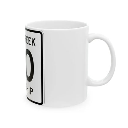 Rushcreek Township Route 110 Logan County Ohio (Ohio) (Road Sign) White Coffee Mug - Go Mug Yourself