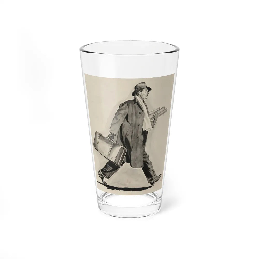 Rushing Man (Magazine Illustration) Pint Glass 16oz-16oz-Go Mug Yourself