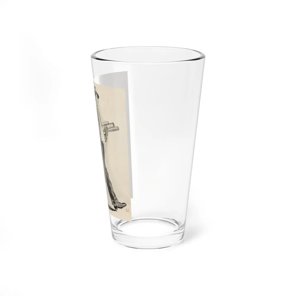 Rushing Man (Magazine Illustration) Pint Glass 16oz-Go Mug Yourself