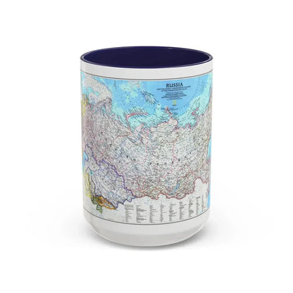 Russia and the Newly Independent Nations (1993) (Map) Accent Coffee Mug 15oz Navy - Go Mug Yourself