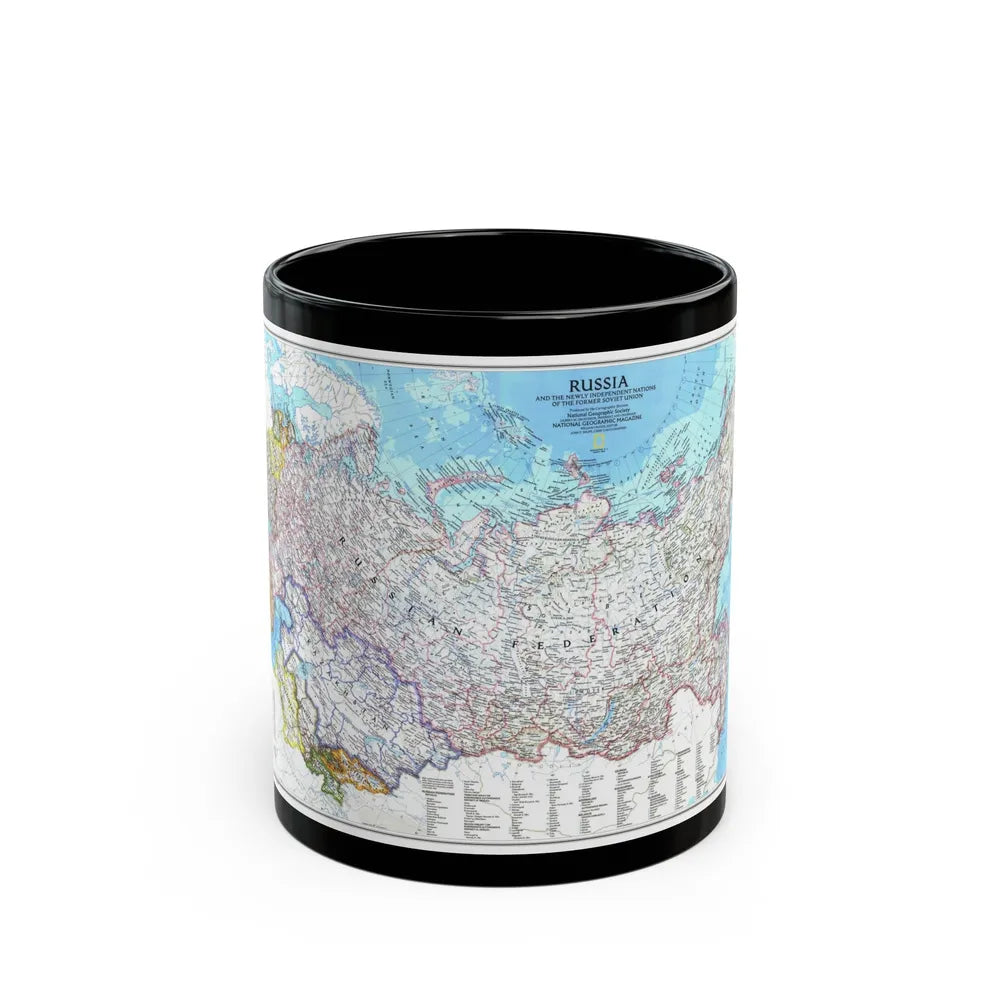 Russia and the Newly Independent Nations (1993) (Map) Black Coffee Mug-11oz-Go Mug Yourself