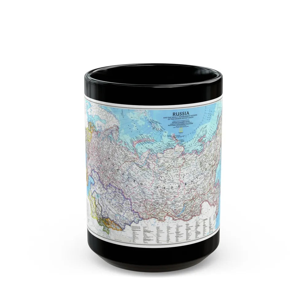 Russia and the Newly Independent Nations (1993) (Map) Black Coffee Mug-15oz-Go Mug Yourself