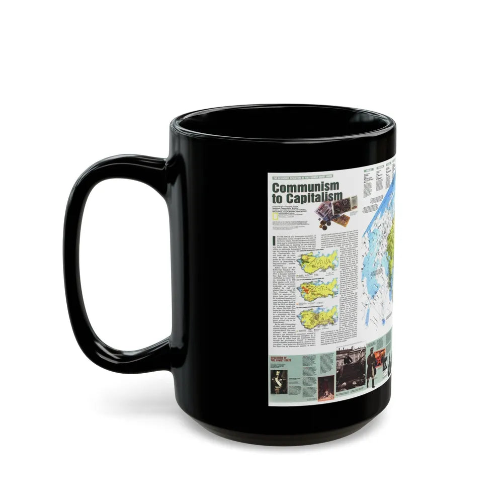 Russia - Communism to Capitalism (1993) (Map) Black Coffee Mug-Go Mug Yourself